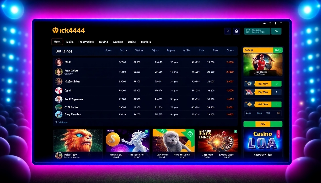 An engaging visual of ck4444 bet interface featuring betting options, colorful graphics, and digital elements to attract players.