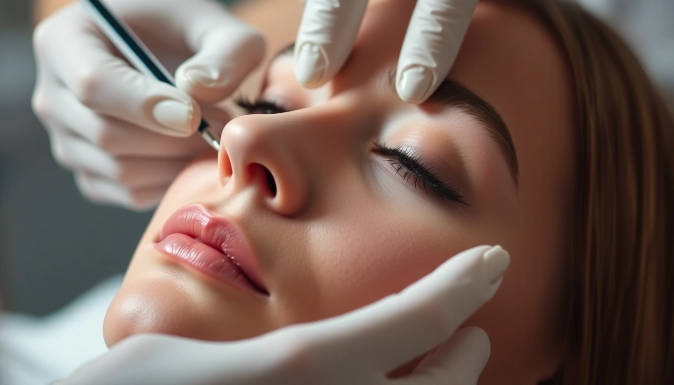 Professional performing Fadenlifting Zürich to rejuvenate facial skin with fine, absorbable threads for natural results.