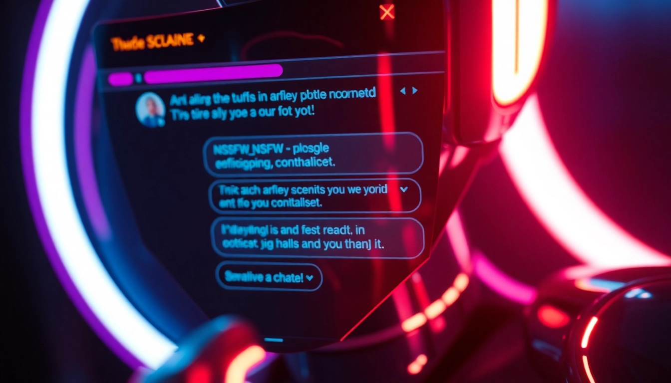 Engaging NSFW ai chat interface showing a realistic digital conversation with a seductive AI partner, emphasizing privacy and unfiltered interaction for mature audiences.