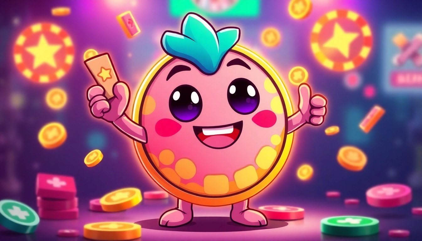 Pepe Coin Meme featuring a playful cartoon Pepe with gambling themes and vibrant colors for